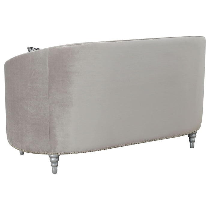 Avonlea Upholstered Sloped Arm Sofa Grey Velvet - Walo Furniture 