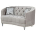 Avonlea Upholstered Sloped Arm Loveseat Grey Velvet - Walo Furniture 