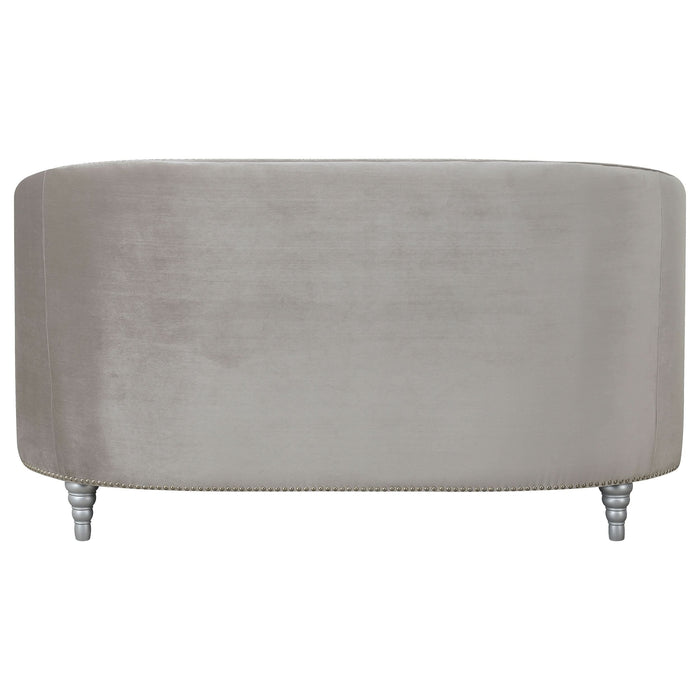 Avonlea Upholstered Sloped Arm Loveseat Grey Velvet - Walo Furniture 