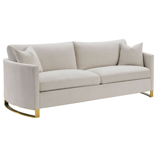 Corliss Upholstered Curved Track Arm Sofa Beige - Walo Furniture 