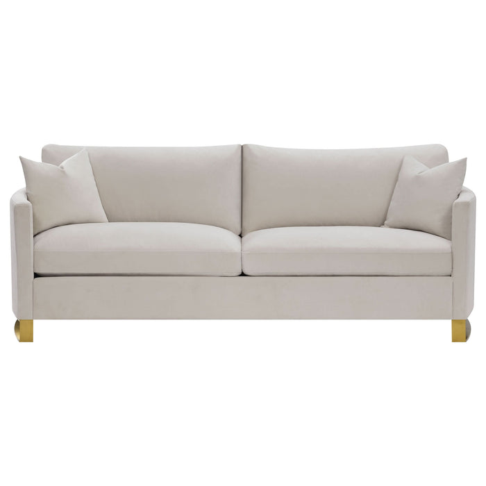 Corliss Upholstered Curved Track Arm Sofa Beige - Walo Furniture 