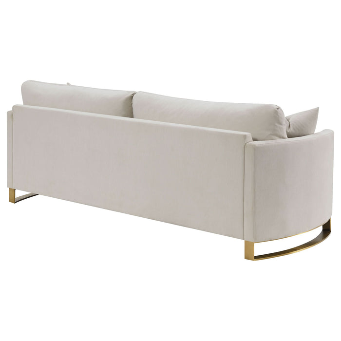 Corliss Upholstered Curved Track Arm Sofa Beige - Walo Furniture 