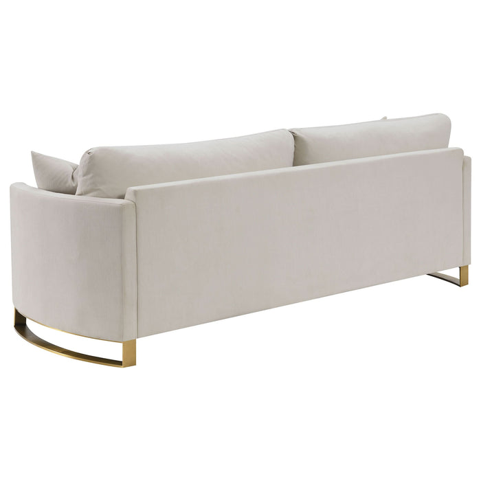 Corliss Upholstered Curved Track Arm Sofa Beige - Walo Furniture 