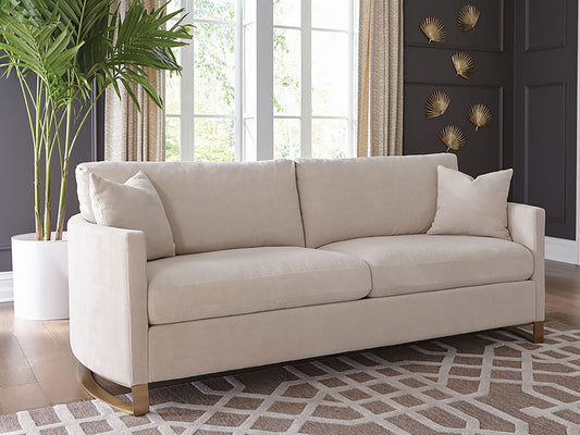 Corliss Upholstered Curved Track Arm Sofa Beige - Walo Furniture 