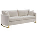 Corliss 2-piece Upholstered Arched Arm Sofa Set Beige - Walo Furniture 