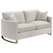 Corliss 2-piece Upholstered Arched Arm Sofa Set Beige - Walo Furniture 