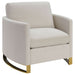 Corliss Upholstered Curved Track Arm Chair Beige - Walo Furniture 