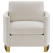 Corliss Upholstered Curved Track Arm Chair Beige - Walo Furniture 