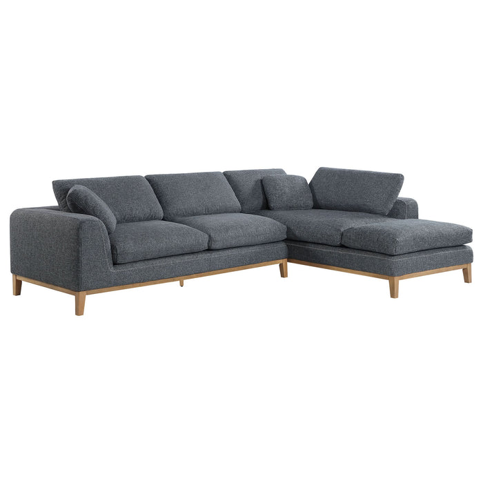 Persia Upholstered Track Arm Sectional Sofa Grey - Walo Furniture 