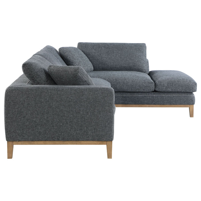 Persia Upholstered Track Arm Sectional Sofa Grey - Walo Furniture 