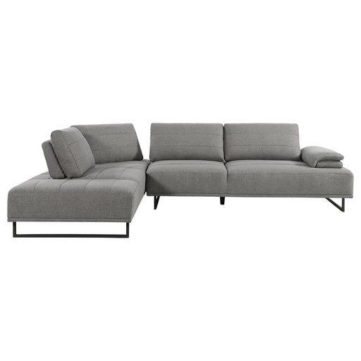 Arden Upholstered Sectional Sofa with Adjustable Back Taupe - Walo Furniture 