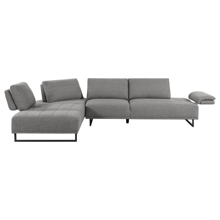 Arden Upholstered Sectional Sofa with Adjustable Back Taupe - Walo Furniture 