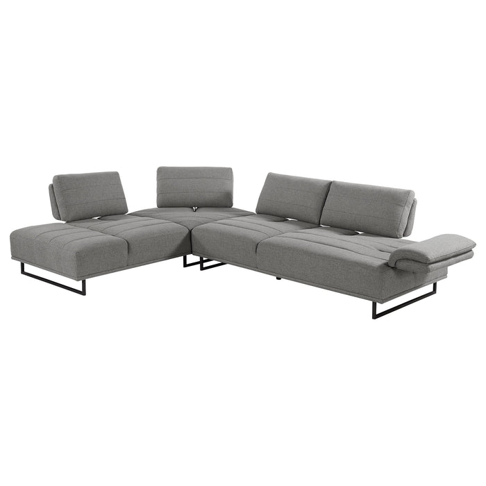 Arden Upholstered Sectional Sofa with Adjustable Back Taupe - Walo Furniture 