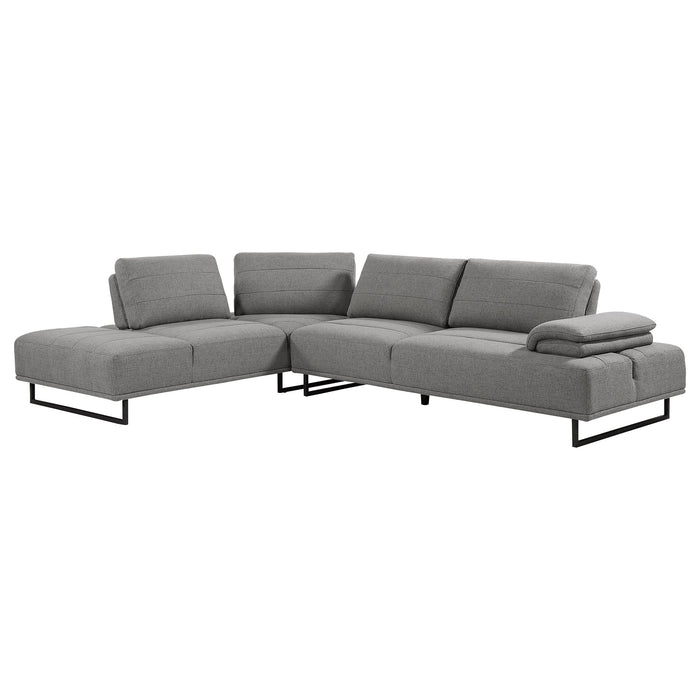 Arden Upholstered Sectional Sofa with Adjustable Back Taupe - Walo Furniture 