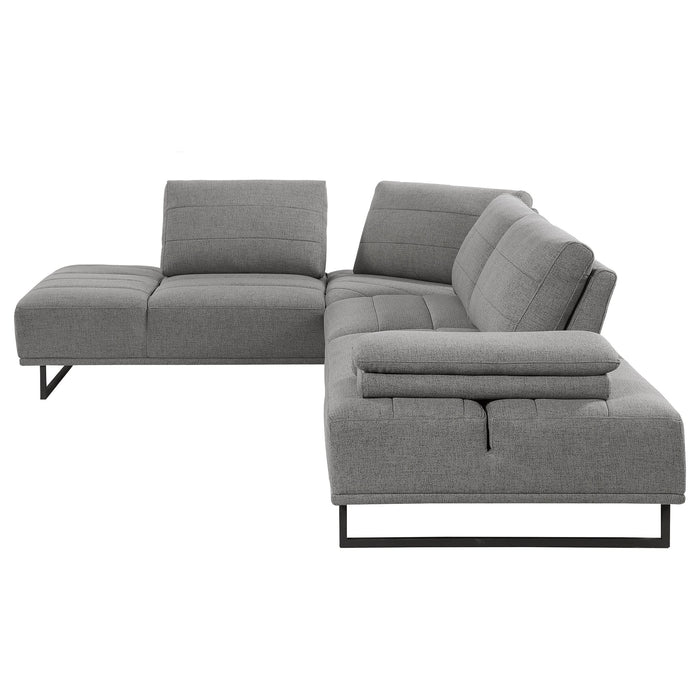 Arden Upholstered Sectional Sofa with Adjustable Back Taupe - Walo Furniture 