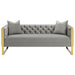 Eastbrook Velvet Upholstered Tufted Sofa Grey - Walo Furniture 