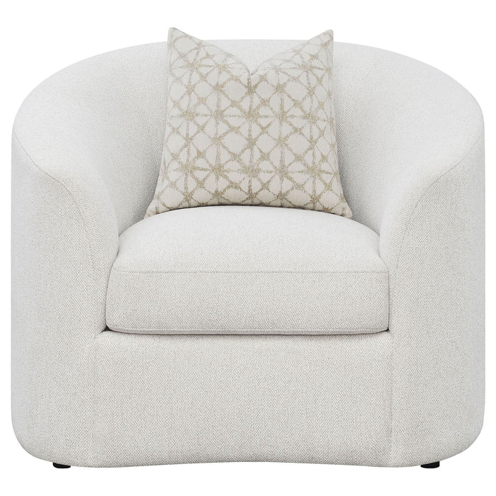 Rainn Boucle Upholstered Sloped Arm Accent Chair Latte