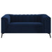 Chalet Upholstered Tuxedo Arm Tufted Loveseat Blue - Walo Furniture 