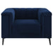 Chalet Upholstered Tuxedo Arm Tufted Chair Blue - Walo Furniture 