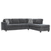 Mccord Upholstered Track Arm Sectional Sofa Dark Grey - Walo Furniture 