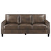 Leaton Upholstered Recessed Arm Sofa Brown Sugar - Walo Furniture 