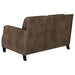 Leaton Upholstered Recessed Arm Loveseat Brown Sugar - Walo Furniture 