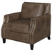 Leaton Upholstered Recessed Arm Accent Chair Brown Sugar - Walo Furniture 