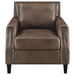 Leaton Upholstered Recessed Arm Accent Chair Brown Sugar - Walo Furniture 