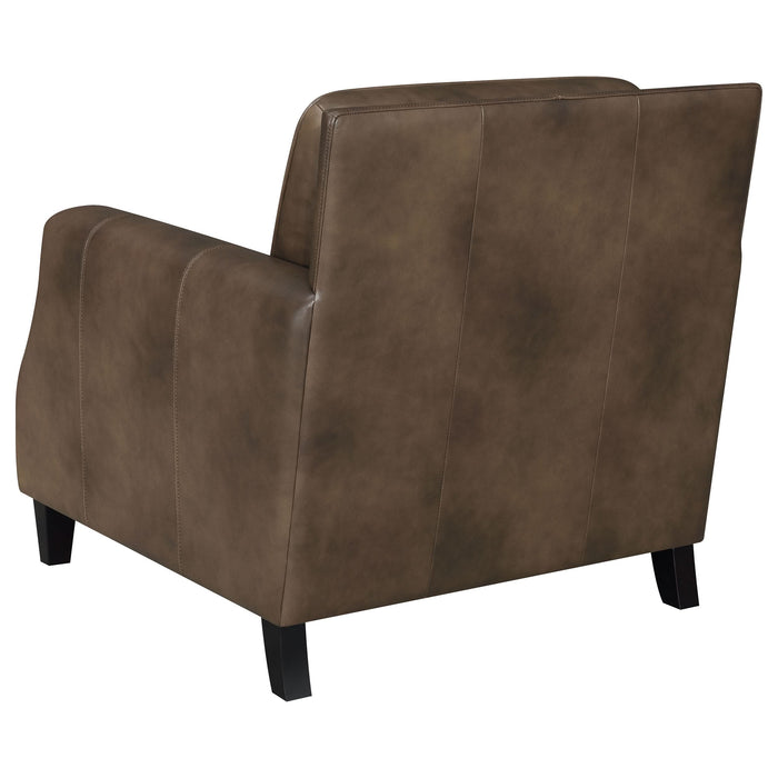 Leaton Upholstered Recessed Arm Accent Chair Brown Sugar - Walo Furniture 