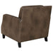 Leaton Upholstered Recessed Arm Accent Chair Brown Sugar - Walo Furniture 