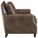 Leaton Upholstered Recessed Arm Accent Chair Brown Sugar - Walo Furniture 