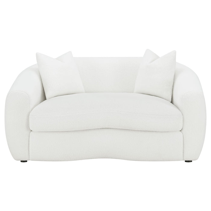 Isabella Faux Sheepskin Upholstered Loveseat Natural