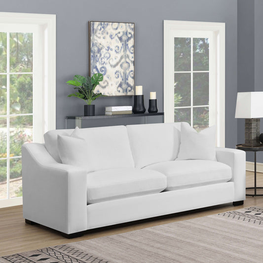 Ashlyn Upholstered Sloped Arm Sofa White