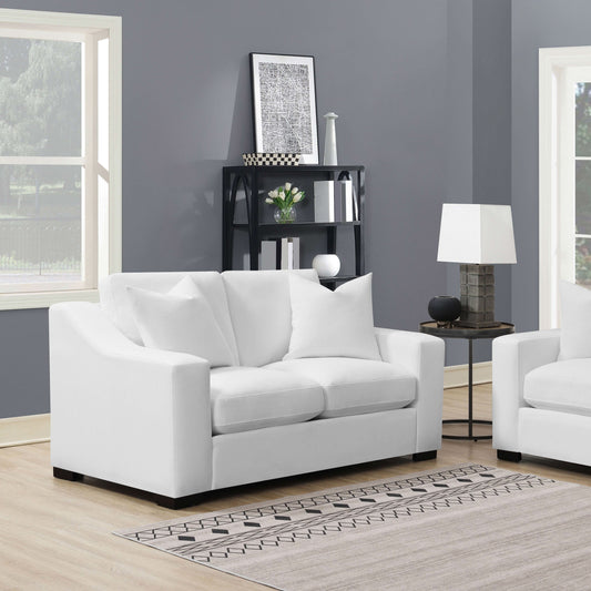 Ashlyn Upholstered Sloped Arm Loveseat White