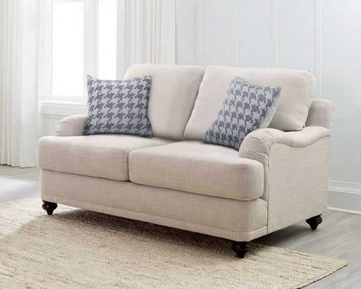 Glenn Upholstered English Arm Loveseat Light Grey and Blue - Walo Furniture 