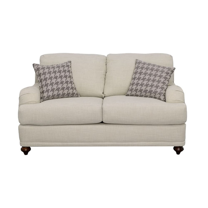 Glenn Upholstered English Arm Loveseat Light Grey and Grey - Walo Furniture 