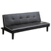 Katrina Upholstered Tufted Convertible Sofa Bed Black - Walo Furniture 