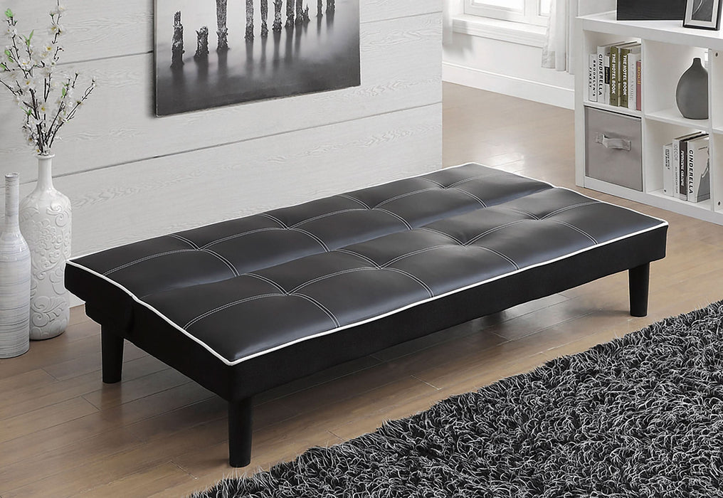 Katrina Upholstered Tufted Convertible Sofa Bed Black - Walo Furniture 