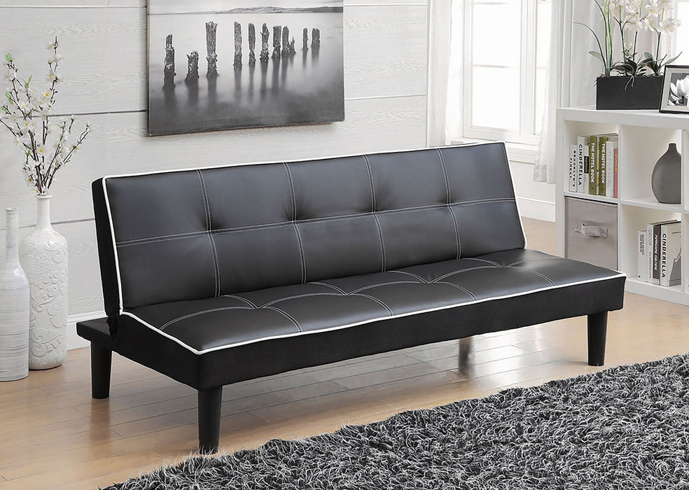 Katrina Upholstered Tufted Convertible Sofa Bed Black - Walo Furniture 