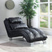 Dilleston Faux Leather Upholstered Tufted Chaise Black - Walo Furniture 