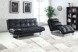 Dilleston Faux Leather Upholstered Tufted Chaise Black - Walo Furniture 