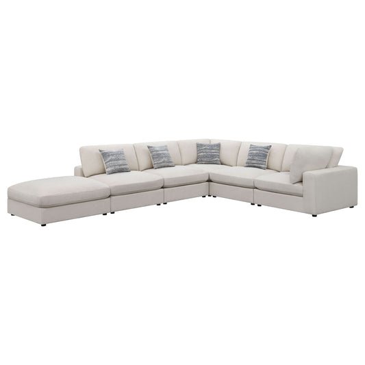 Serene 6-piece Upholstered Modular Sectional Sofa Beige - Walo Furniture 