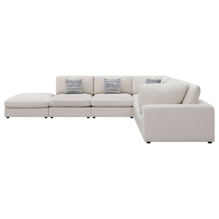 Serene 6-piece Upholstered Modular Sectional Sofa Beige - Walo Furniture 