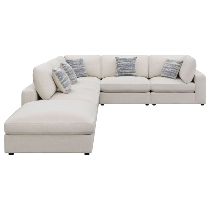 Serene 6-piece Upholstered Modular Sectional Sofa Beige - Walo Furniture 