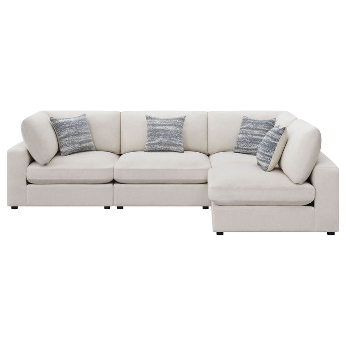 Serene 4-piece Upholstered Modular Sectional Sofa Beige - Walo Furniture 