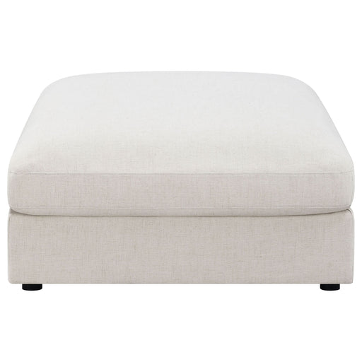 Serene Square Upholstered Ottoman Beige - Walo Furniture 