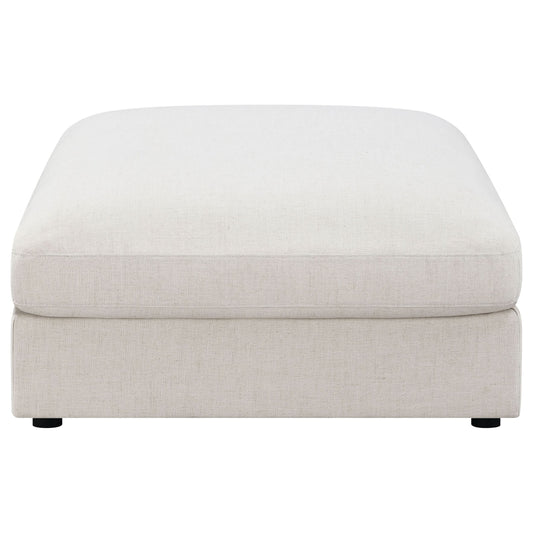 Serene Square Upholstered Ottoman Beige - Walo Furniture 