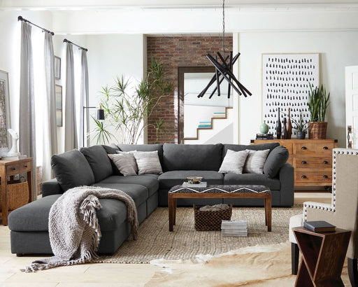 Serene 6-piece Upholstered Modular Sectional Sofa Charcoal - Walo Furniture 