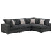 Serene 4-piece Upholstered Modular Sectional Sofa Charcoal - Walo Furniture 