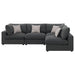 Serene 4-piece Upholstered Modular Sectional Sofa Charcoal - Walo Furniture 